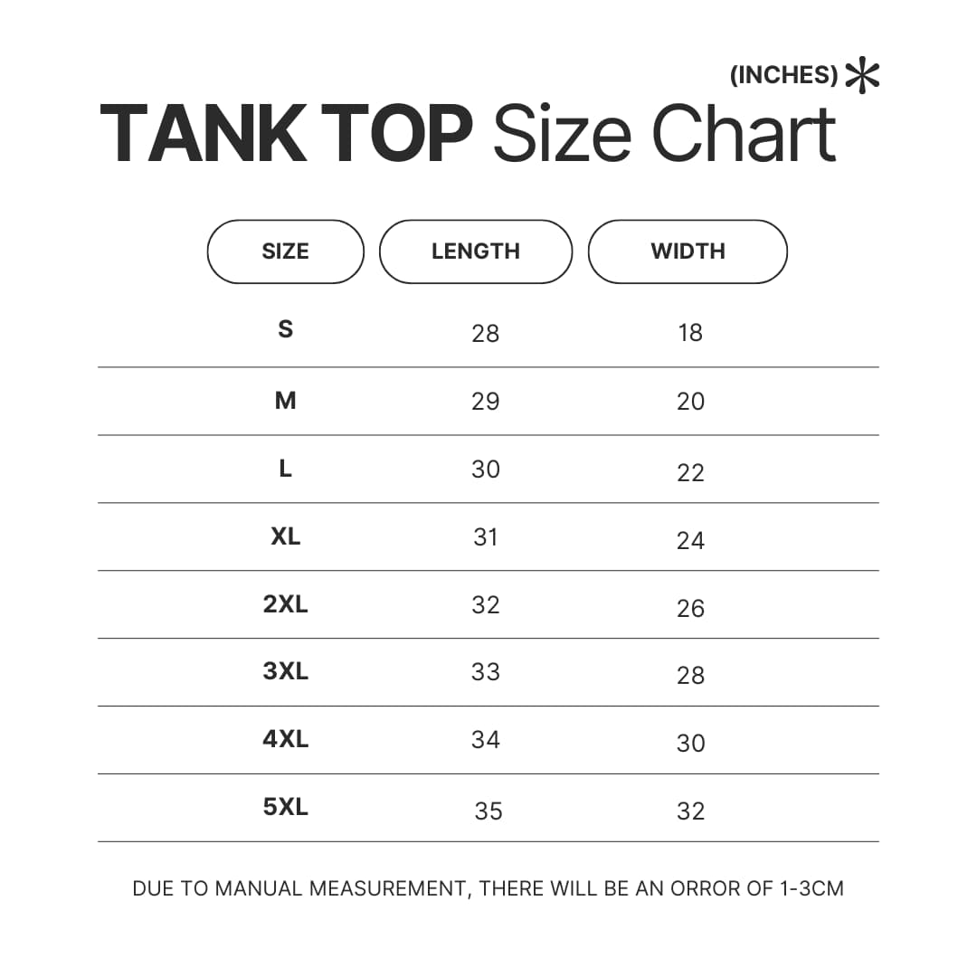Tank Top Size Chart - Outer Wilds UK Shop