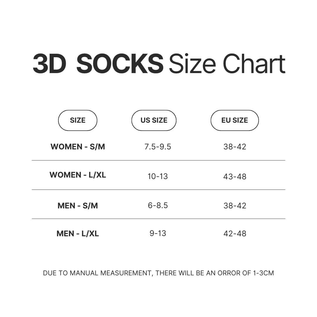 3D Socks Size Chart - Outer Wilds UK Shop