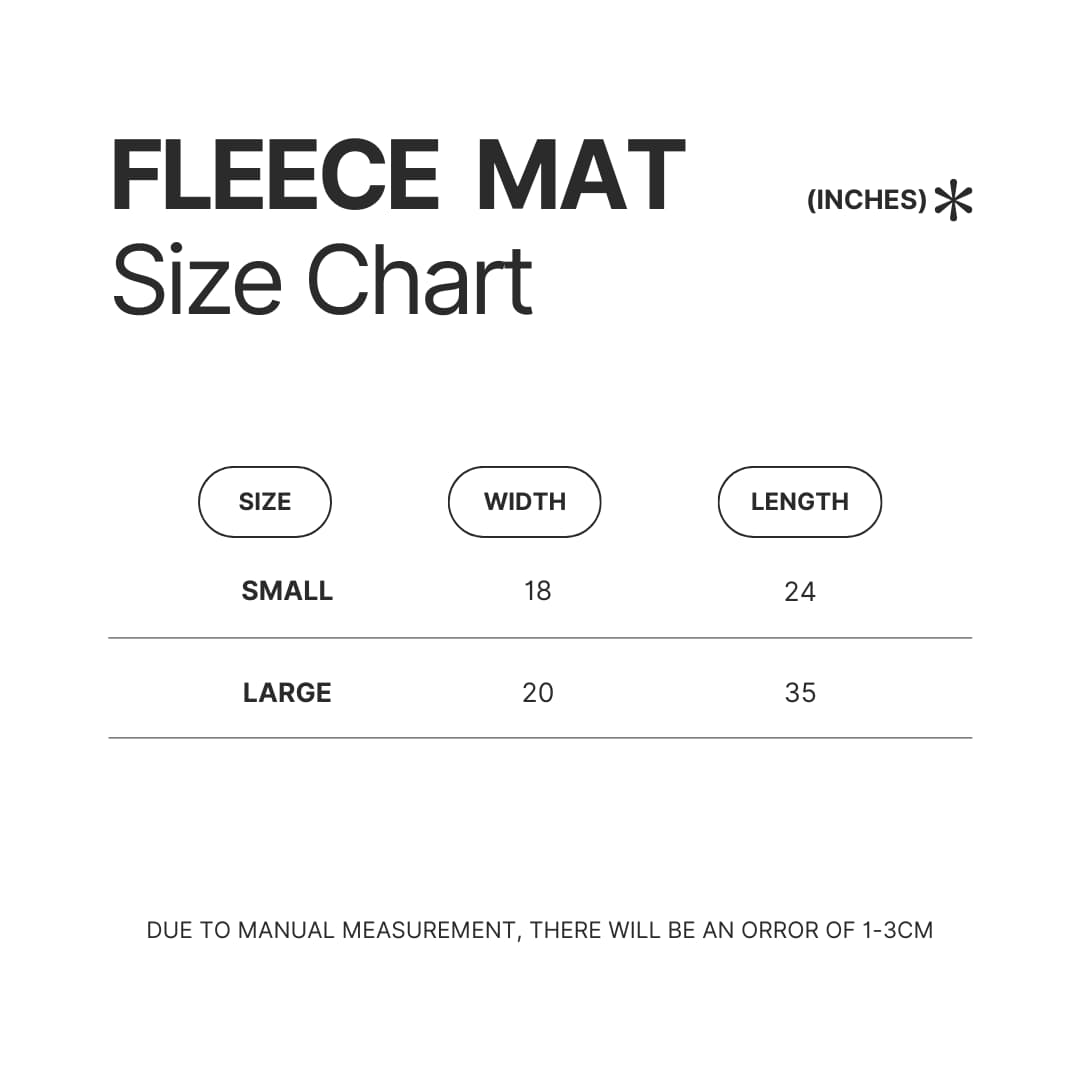 Fleece Mat Size Chart - Outer Wilds UK Shop