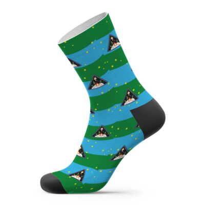 Outer Wilds Custom Photo Socks Striped Printed Socks Blue