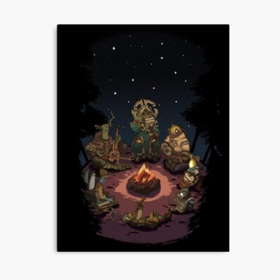 Outer Wilds Campfire Scene With All Characters Sitting Together For Indie Game Fans Poster