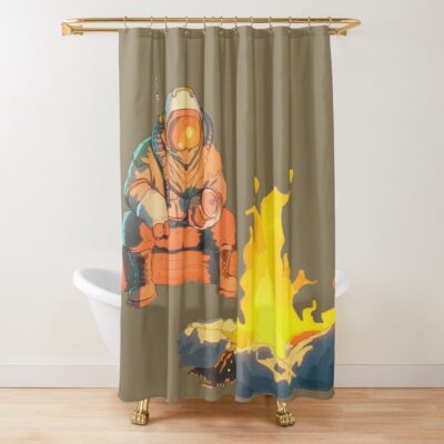 Outer Wilds Hatchling Campfire Shower Curtain